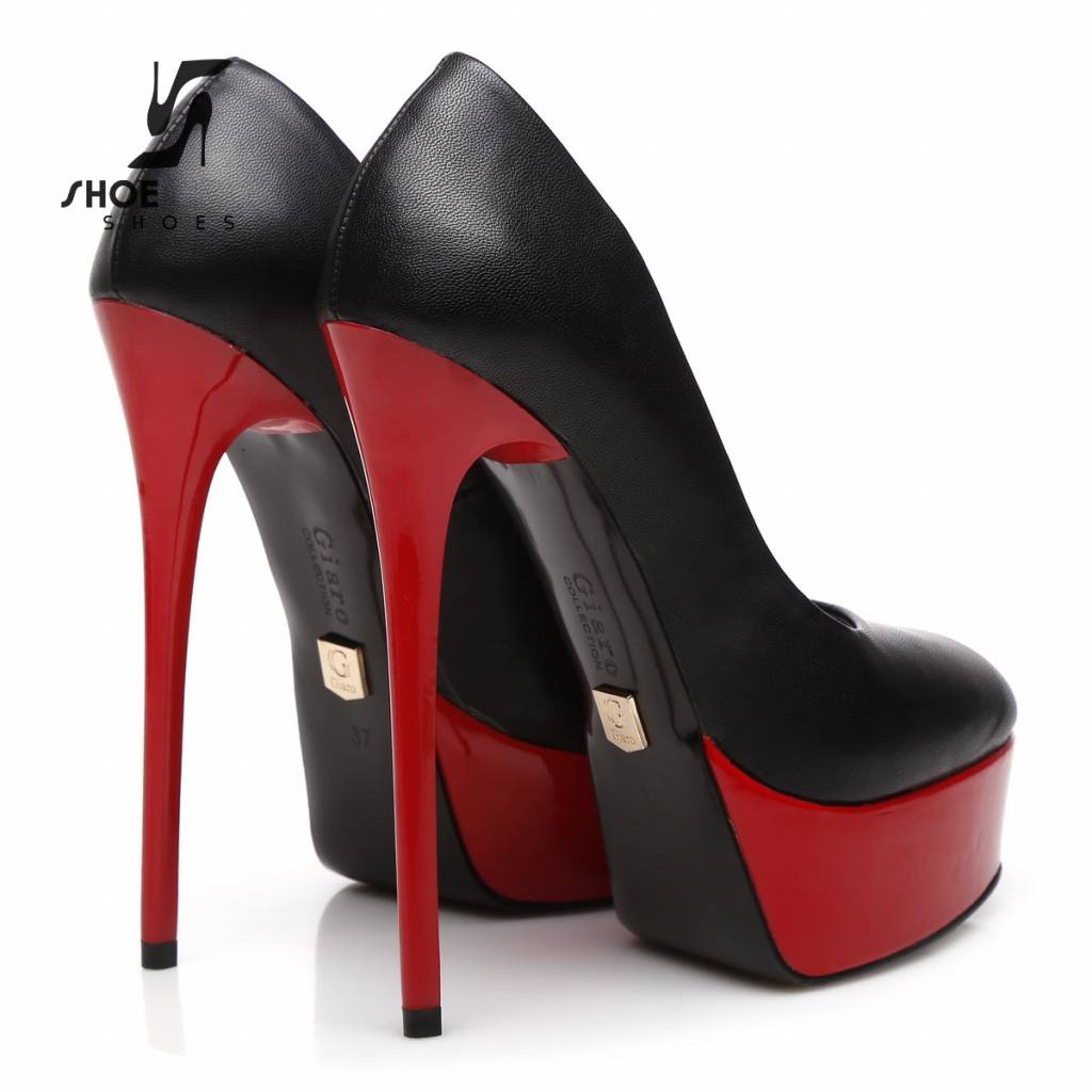 Black And Red Shiny Giaro Galana Platforms 16cm Heel F