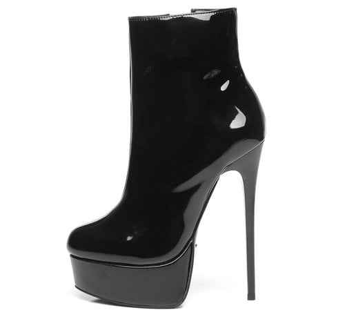 black platform ankle boot