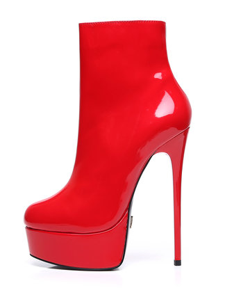 Giaro Red Shiny Giaro "Galana" ankle boots