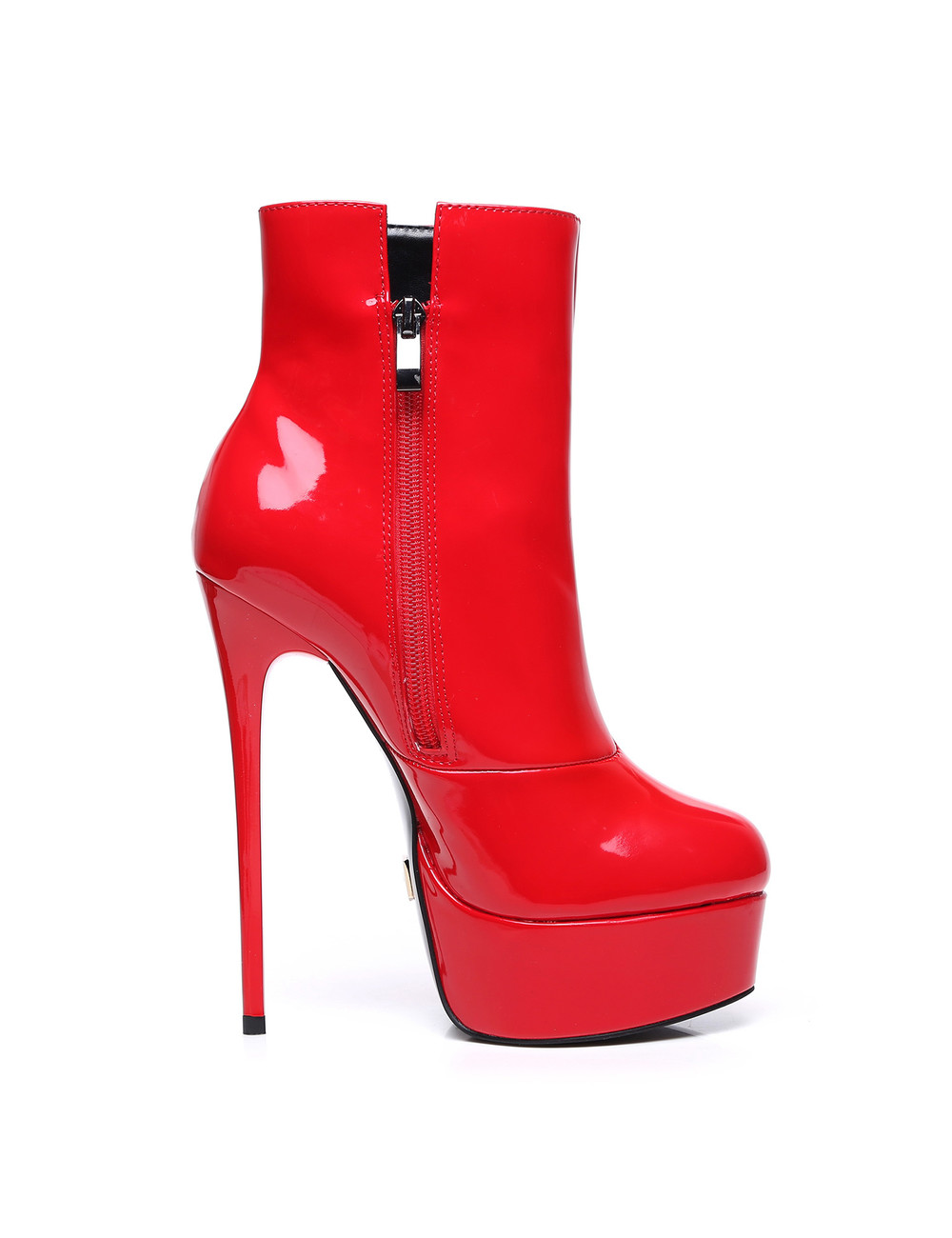 red high ankle boots
