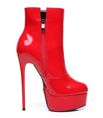 Giaro Red Shiny Giaro "Galana" ankle boots