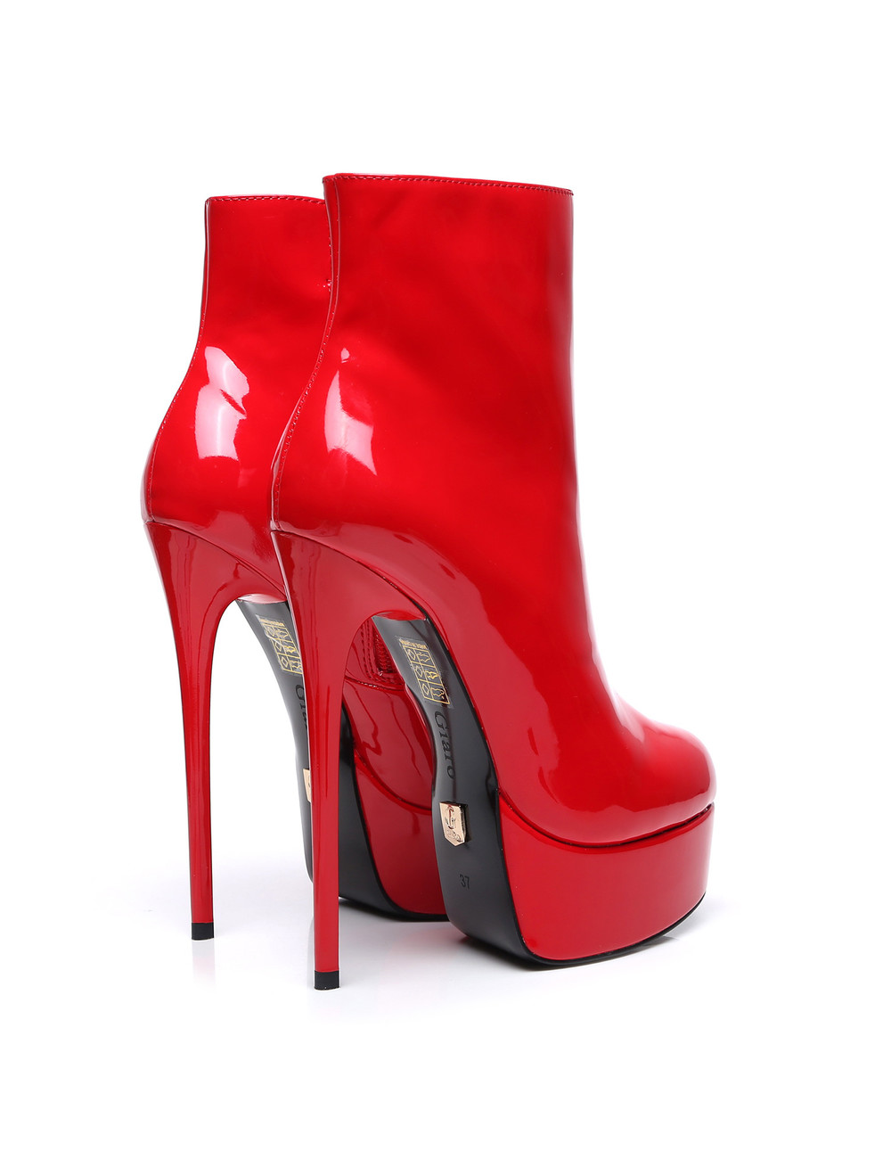 red ankle boots