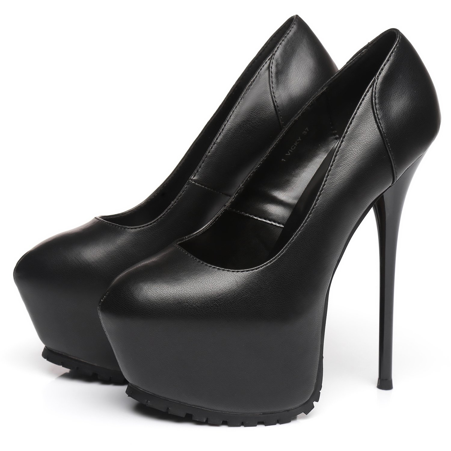 Black Vicky Giaro 16cm platform heel profile pumps - Shoebidoo Shoes ...