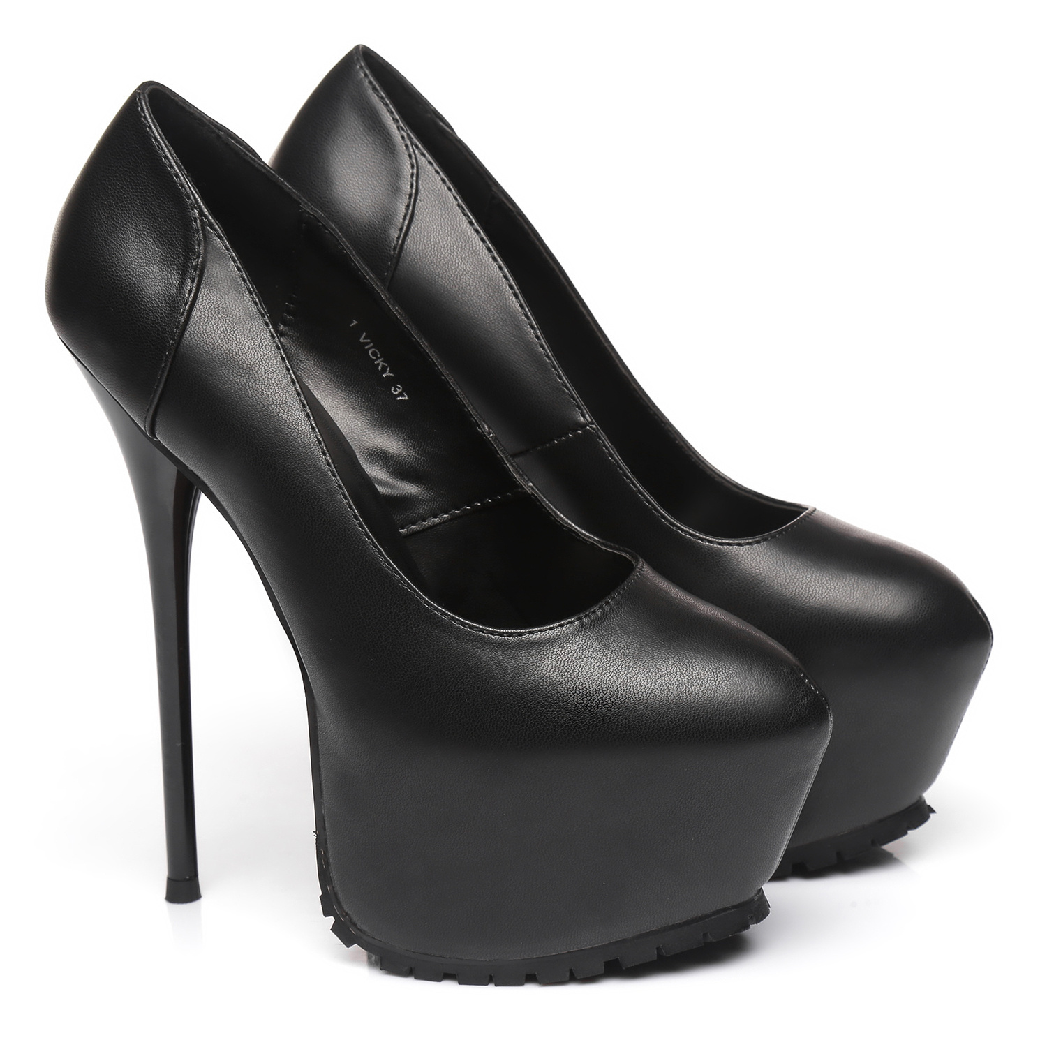 Black Vicky Giaro 16cm platform heel profile pumps - Shoebidoo Shoes ...