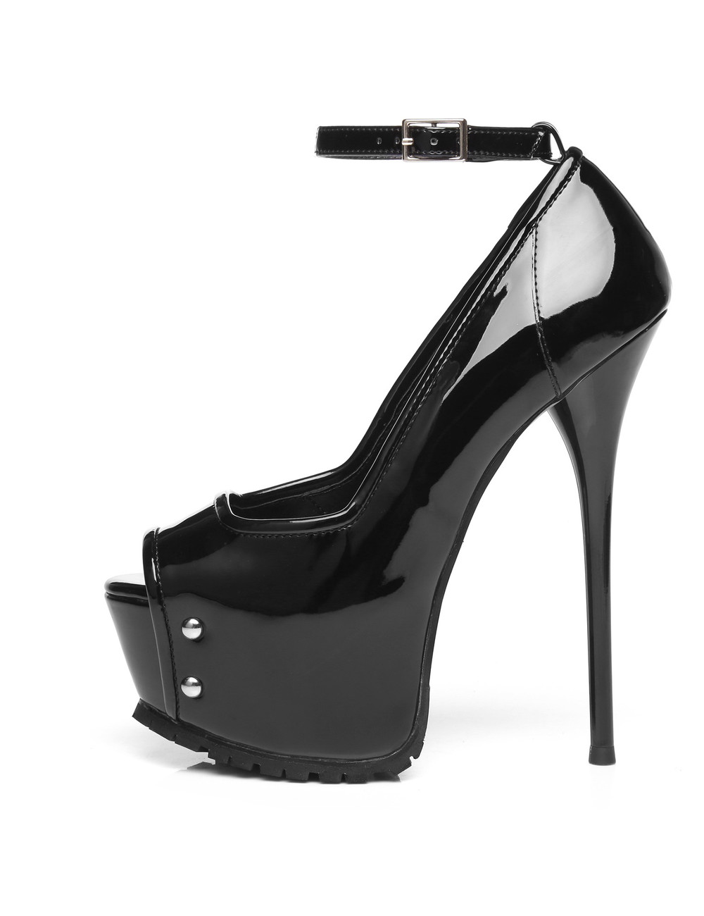 Giaro Zwarte Giaro "Profile" platform pumps peeptoe