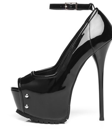 Giaro Black  Giaro "Profile" platform pumps peeptoe