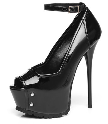 Giaro Zwarte Giaro "Profile" platform pumps peeptoe