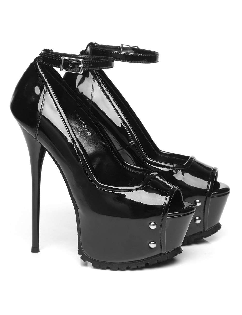 Giaro Black  Giaro "Profile" platform pumps peeptoe