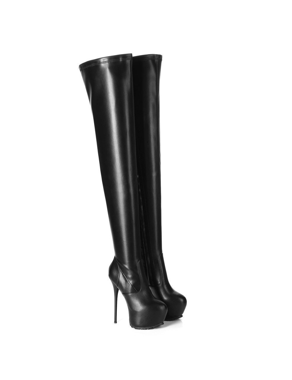 Black thigh boots Giaro Vida 16cm heels profile - Shoebidoo Shoes ...