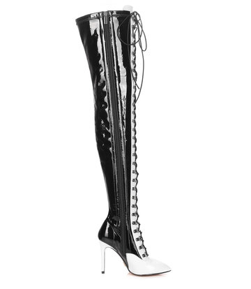 Giaro VERUSKA long lace-up thigh high boots with high heels WHITE
