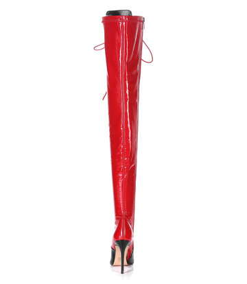 Giaro VERUSKA long lace-up thigh high boots with high heels RED-BLACK