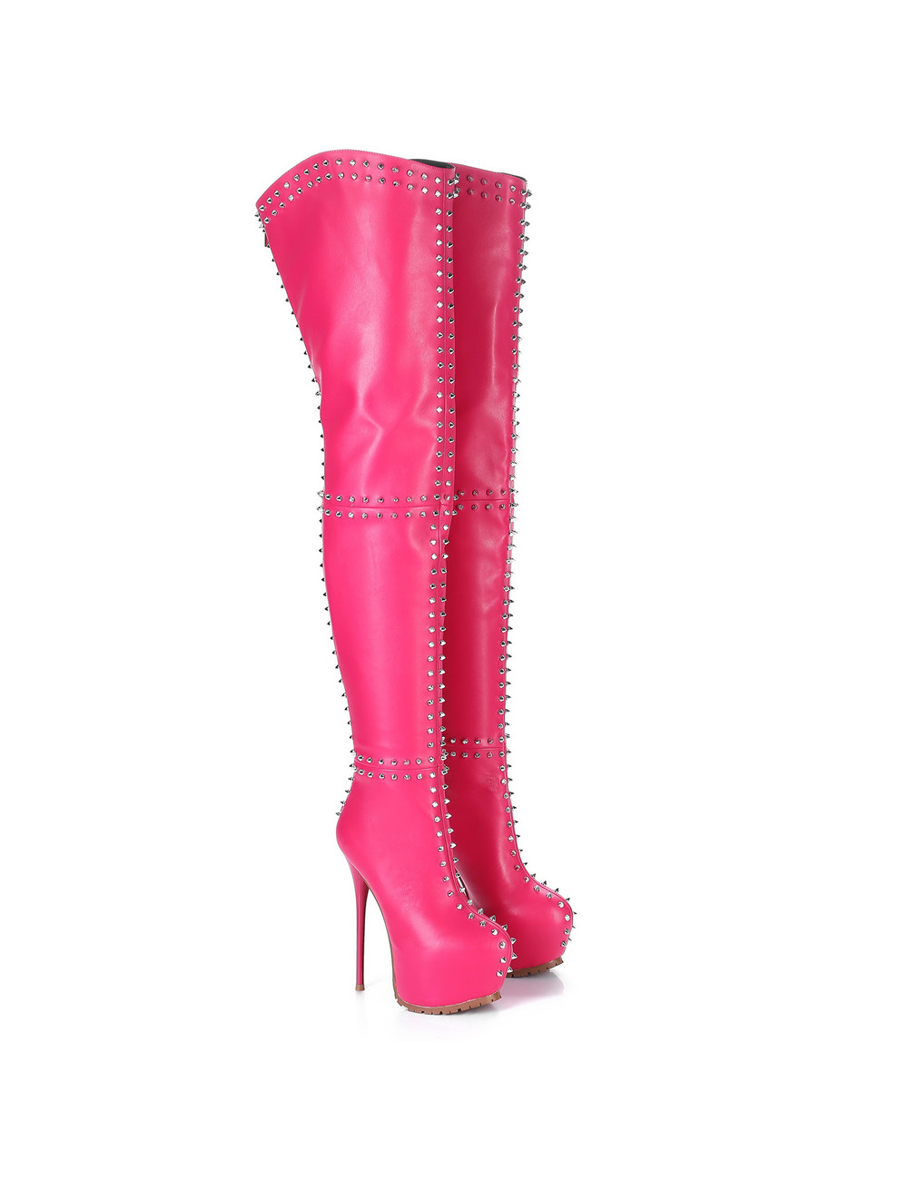 Giaro Giaro SOPHIA fuchsia studded thigh boots profile