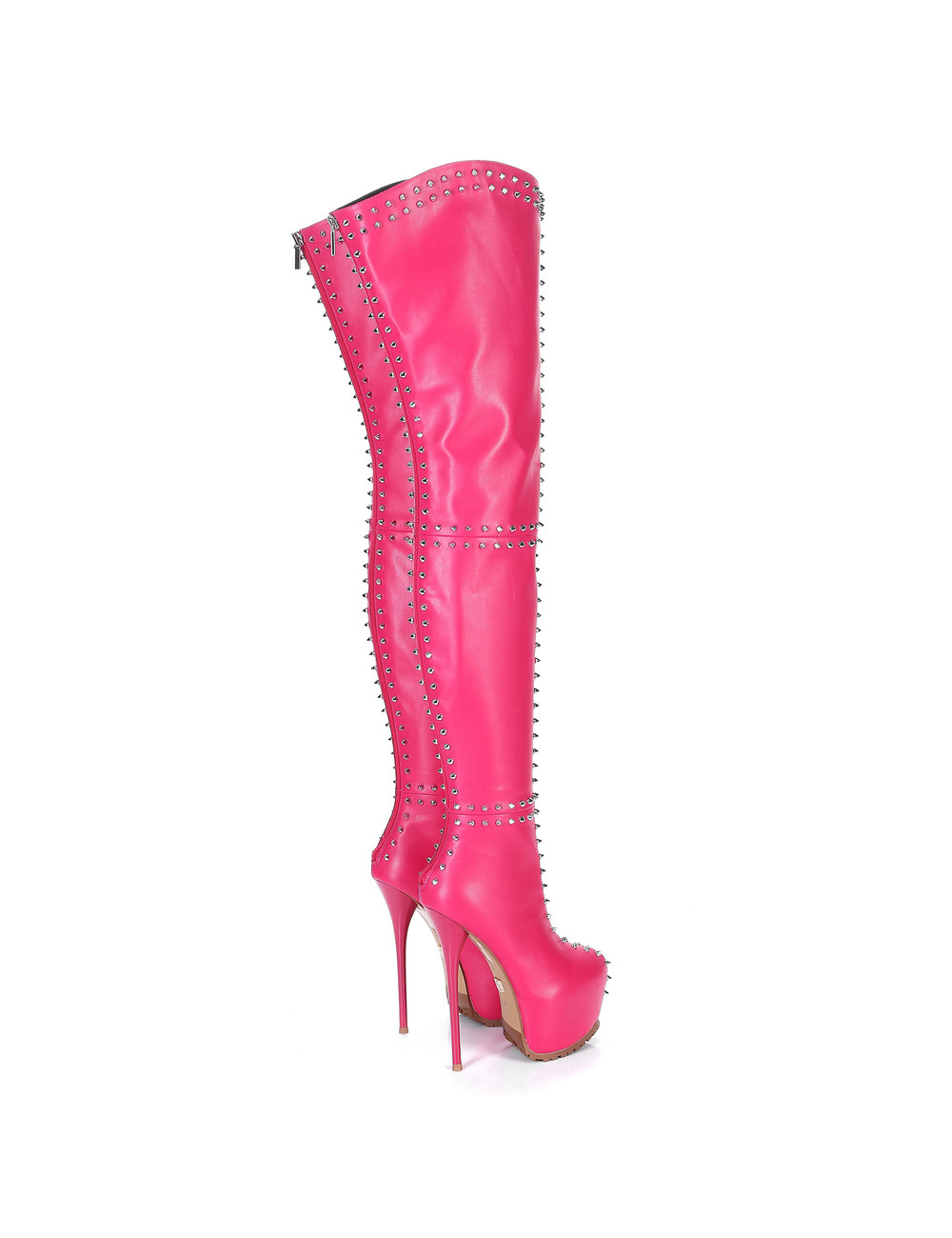 Giaro Giaro SOPHIA fuchsia studded thigh boots profile