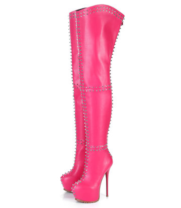 Giaro Giaro SOPHIA fuchsia studded thigh boots profile