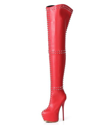 Giaro Giaro SOPHIA red studded thigh boots profile