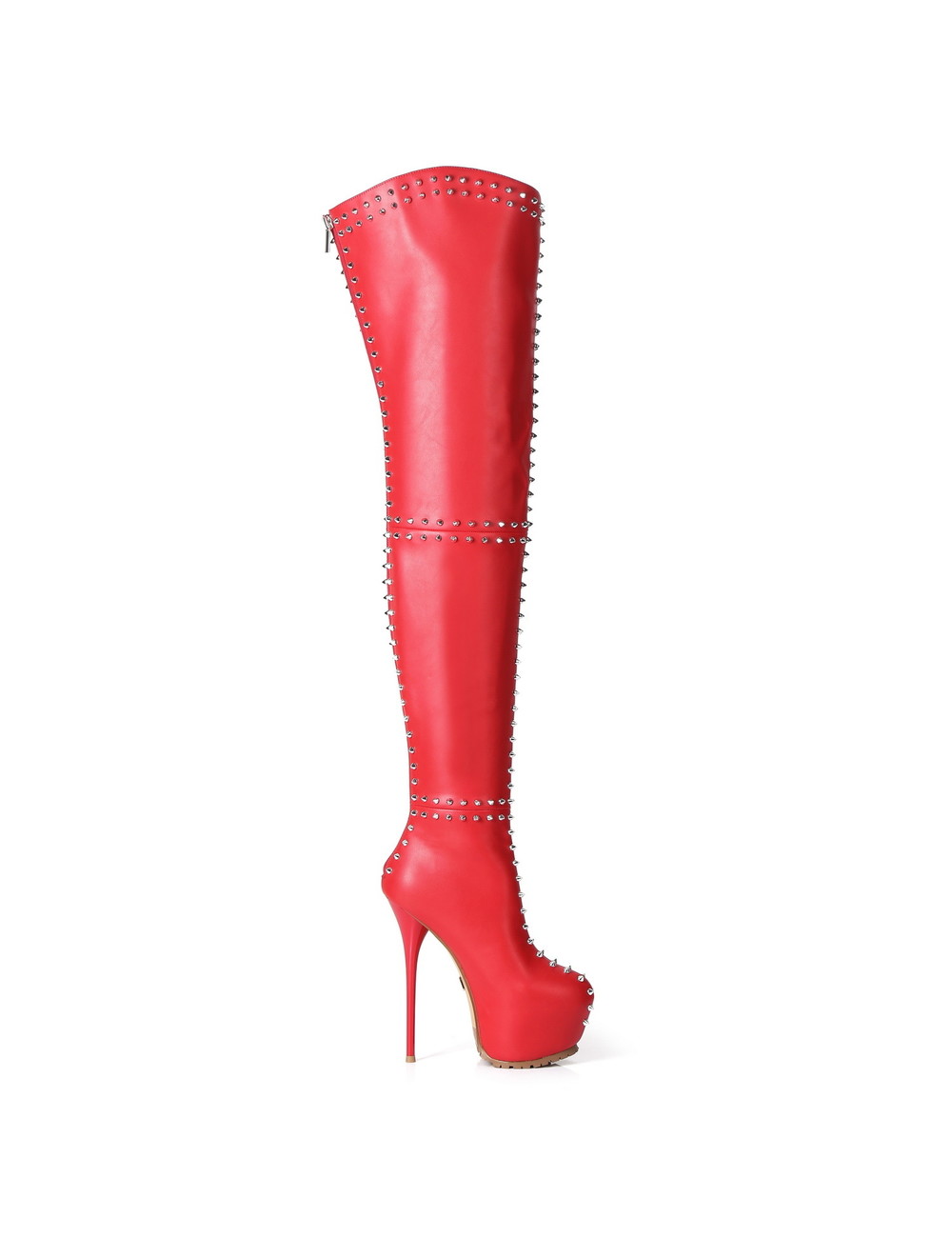 Giaro Giaro SOPHIA red studded thigh boots profile