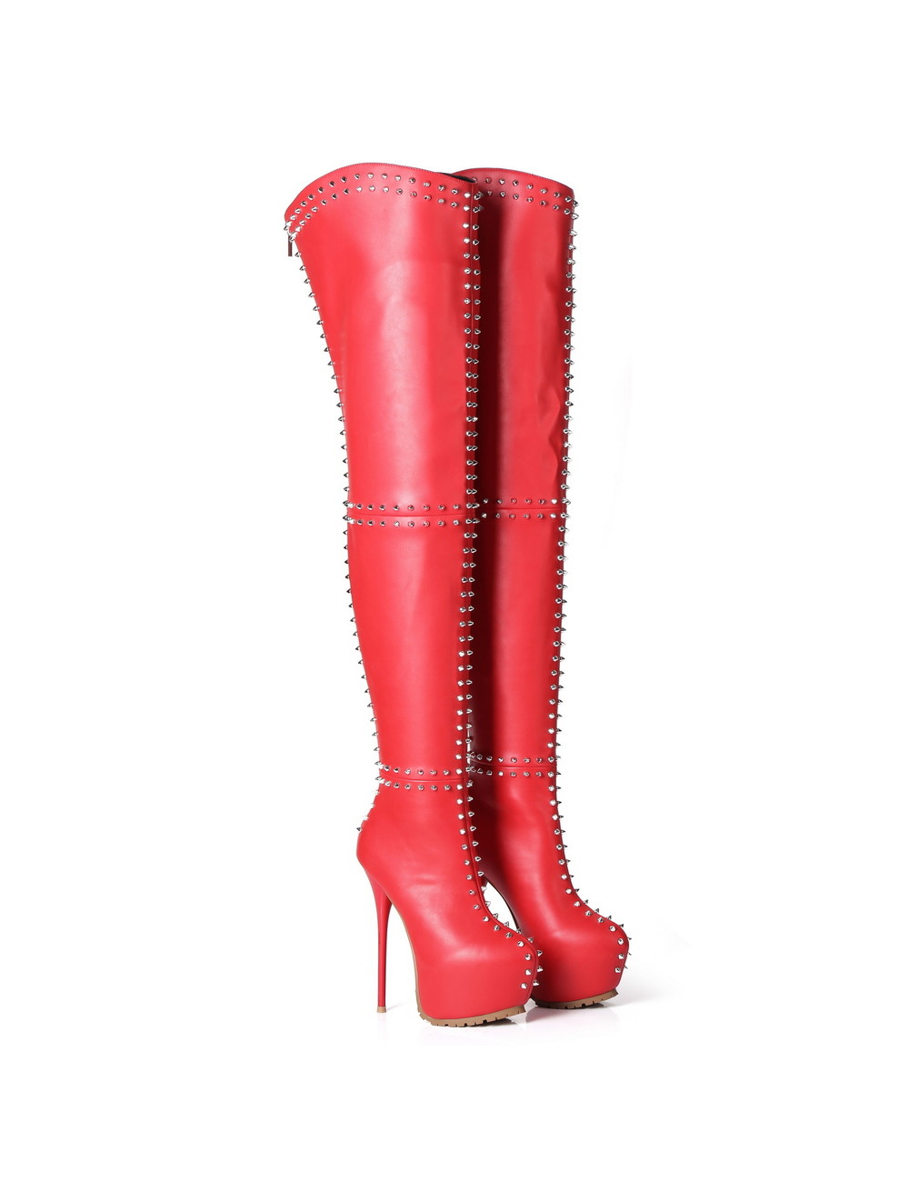 Giaro Giaro SOPHIA red studded thigh boots profile