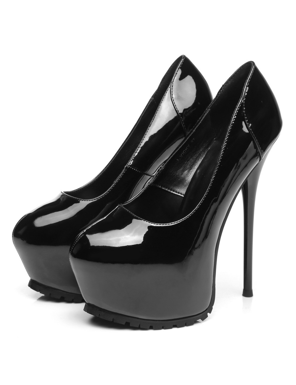 Giaro Zwart glanzende Giaro "Profile" plateau pumps