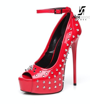 Giaro Rood glanzende Giaro "Galana" platforms met spikes