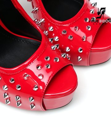 Giaro Rood glanzende Giaro "Galana" platforms met spikes