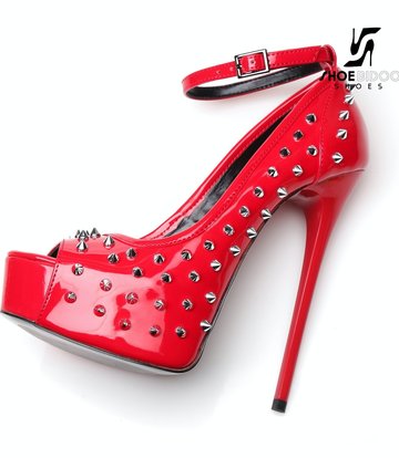 Giaro Rood glanzende Giaro "Galana" platforms met spikes