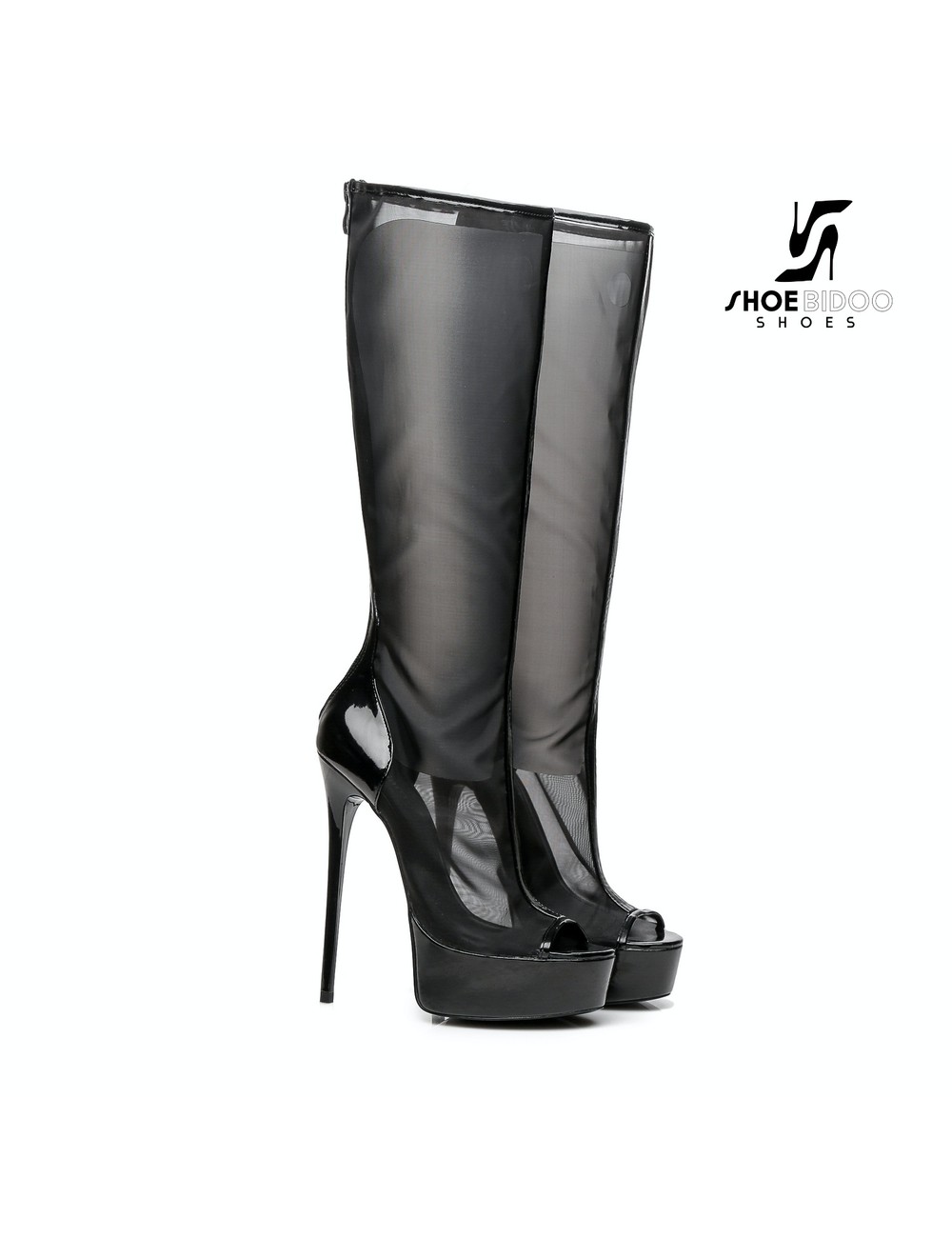 Giaro Black Mesh DAKOTA Transparant Giaro ultra "Galana" knee boots