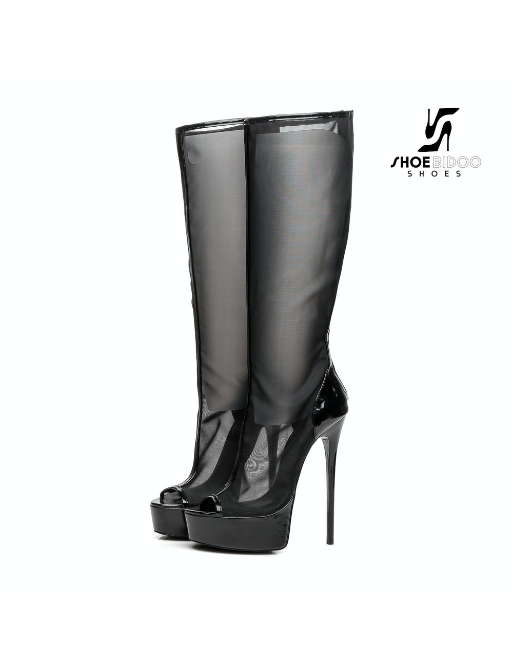 Giaro Black Mesh DAKOTA Transparant Giaro ultra "Galana" knee boots