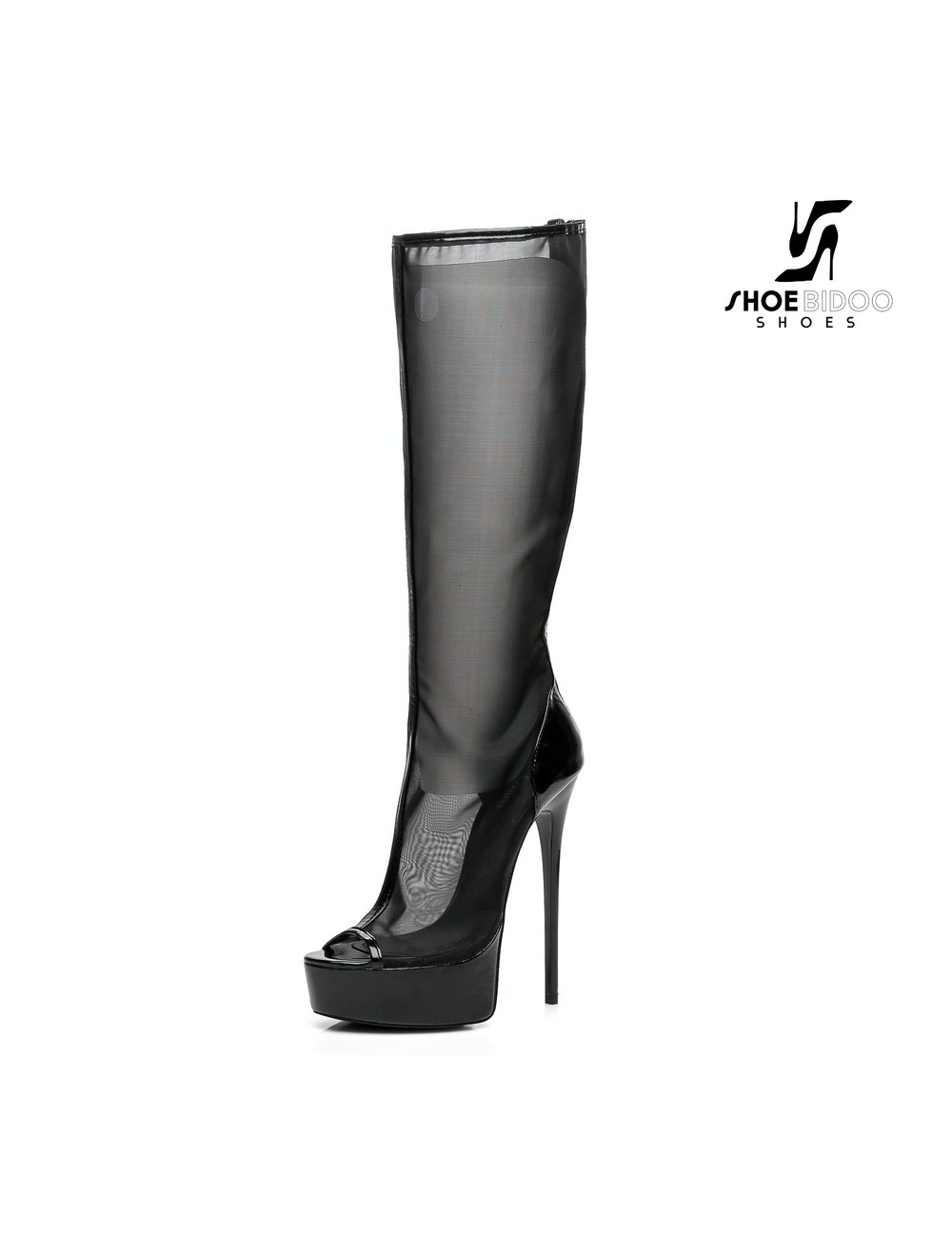 Giaro Black Mesh DAKOTA Transparant Giaro ultra "Galana" knee boots