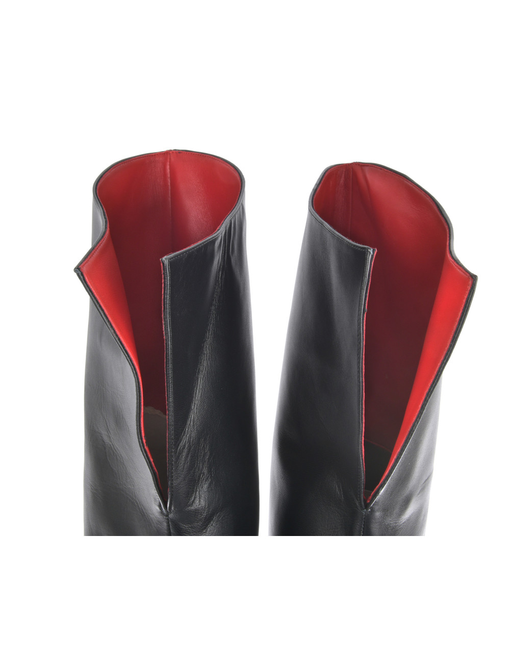 red leather thigh boots