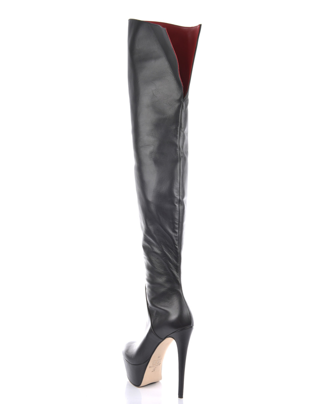 Sanctum Shoes Hoge Italiaanse dijlaarzen ISIS met platform hakken in echt leer