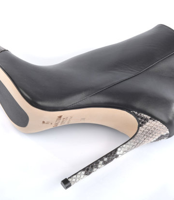 Sanctum High Italian ankle boots VESTA with python stiletto heels in real leather