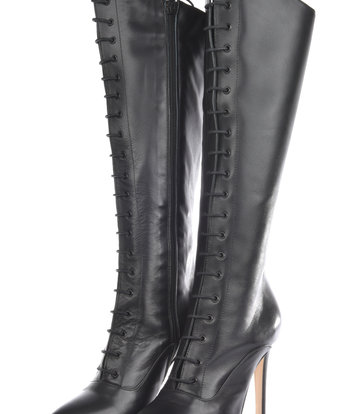 Sanctum High Italian lace-up knee boots JUNO with stiletto heels in genuine leather