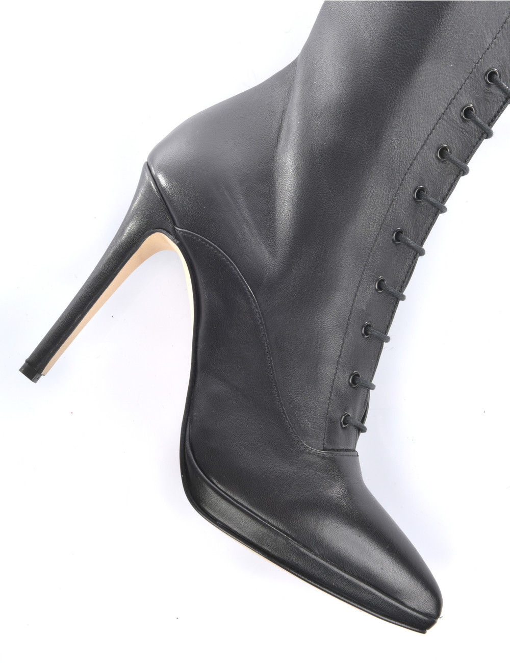 Sanctum Shoes High Italian lace-up knee boots JUNO with stiletto heels in genuine leather