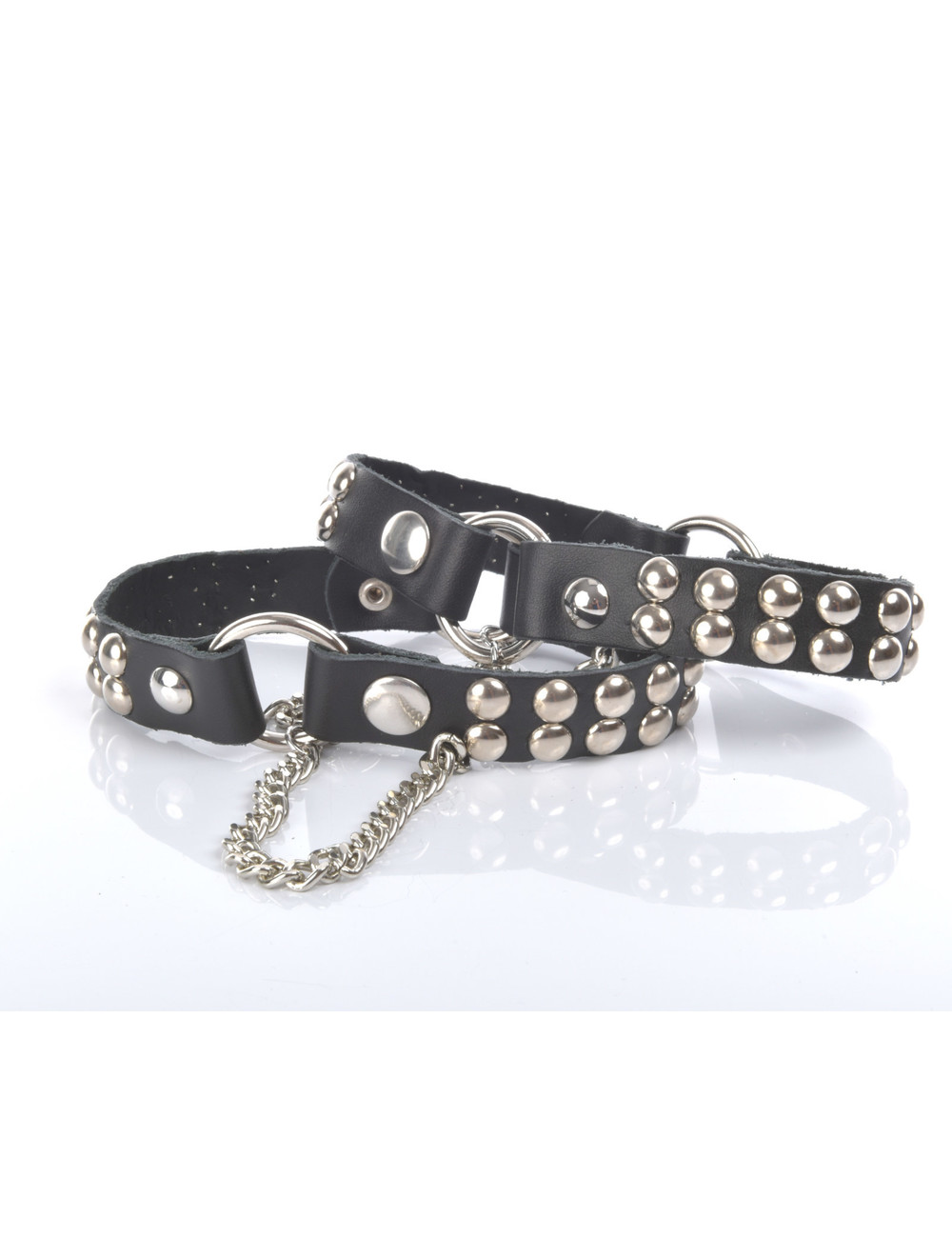 Sanctum Shoes Stiefelgürtel aus Leder, 2 cm breit, einfache Kette, schwarzes Nappaleder