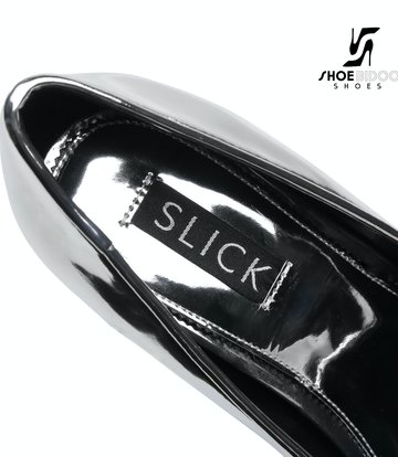 SLICK Liquid Silver Giaro SLICK ESCALA platform pumps with silver heels