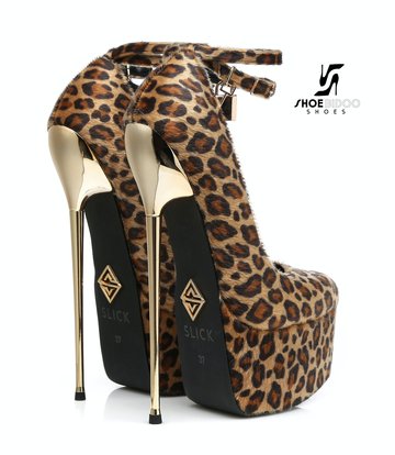 SLICK Leopard print ESSENCE Giaro SLICK Plateau-Pumps mit Knöchelriemen