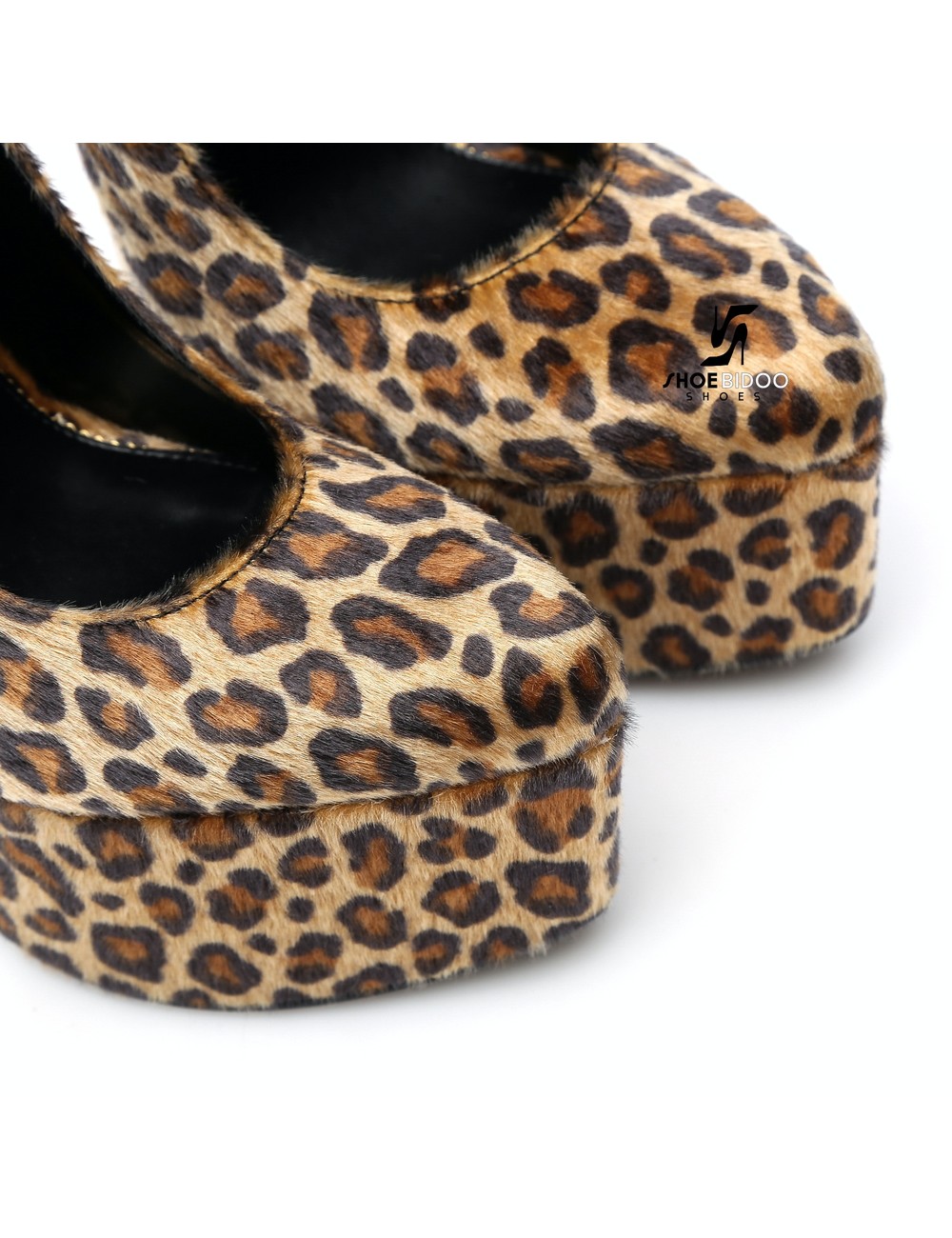 SLICK Leopard print ESSENCE Giaro SLICK platform pumps with locking ankle strap