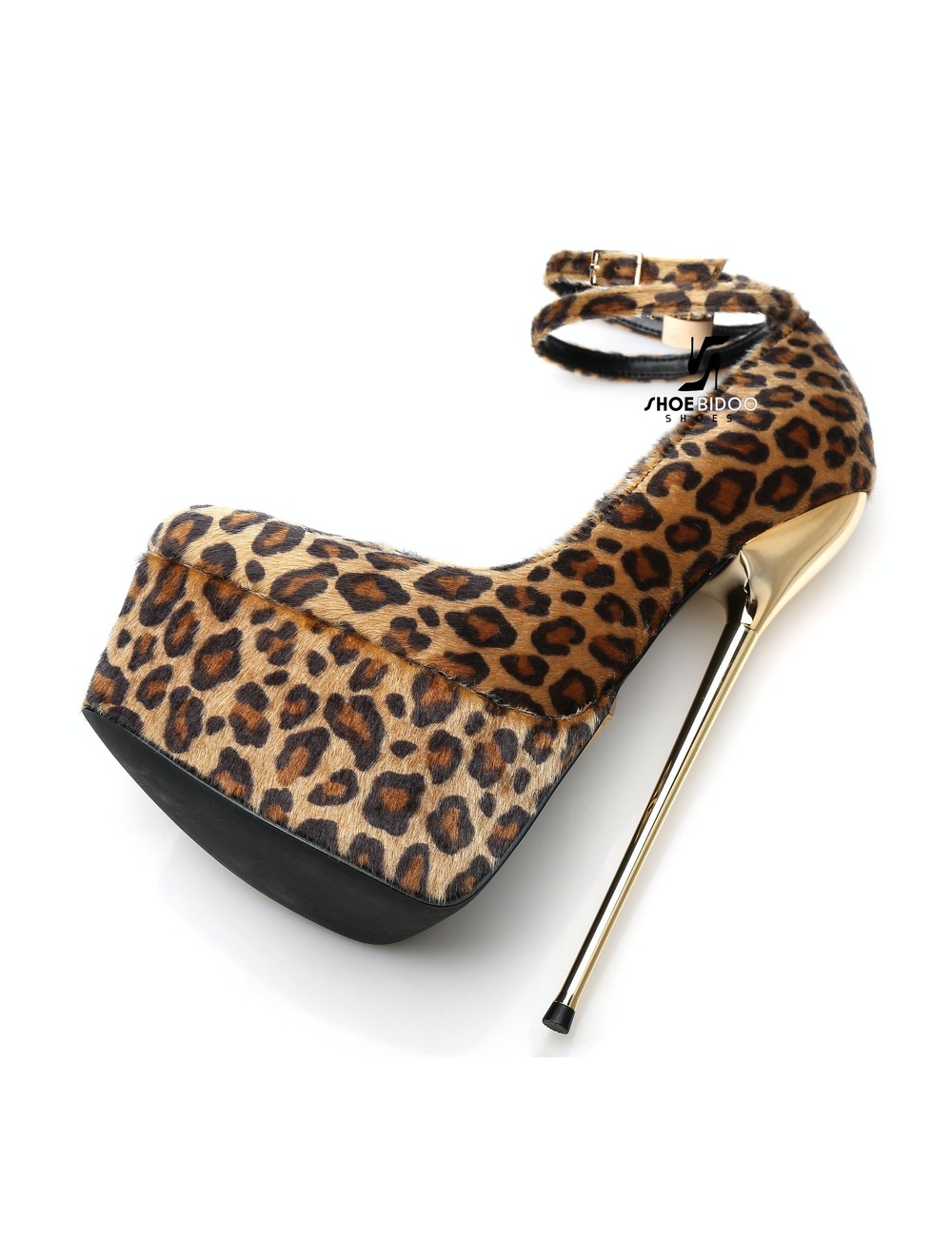 SLICK Leopard print ESSENCE Giaro SLICK platform pumps with locking ankle strap