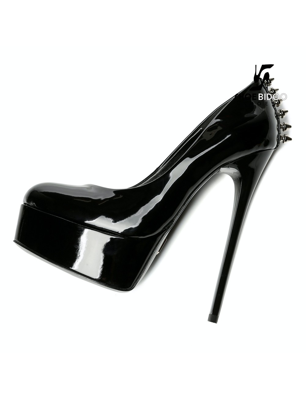 Giaro Zwarte Giaro BAD GIRL platform lakpumps met spikes