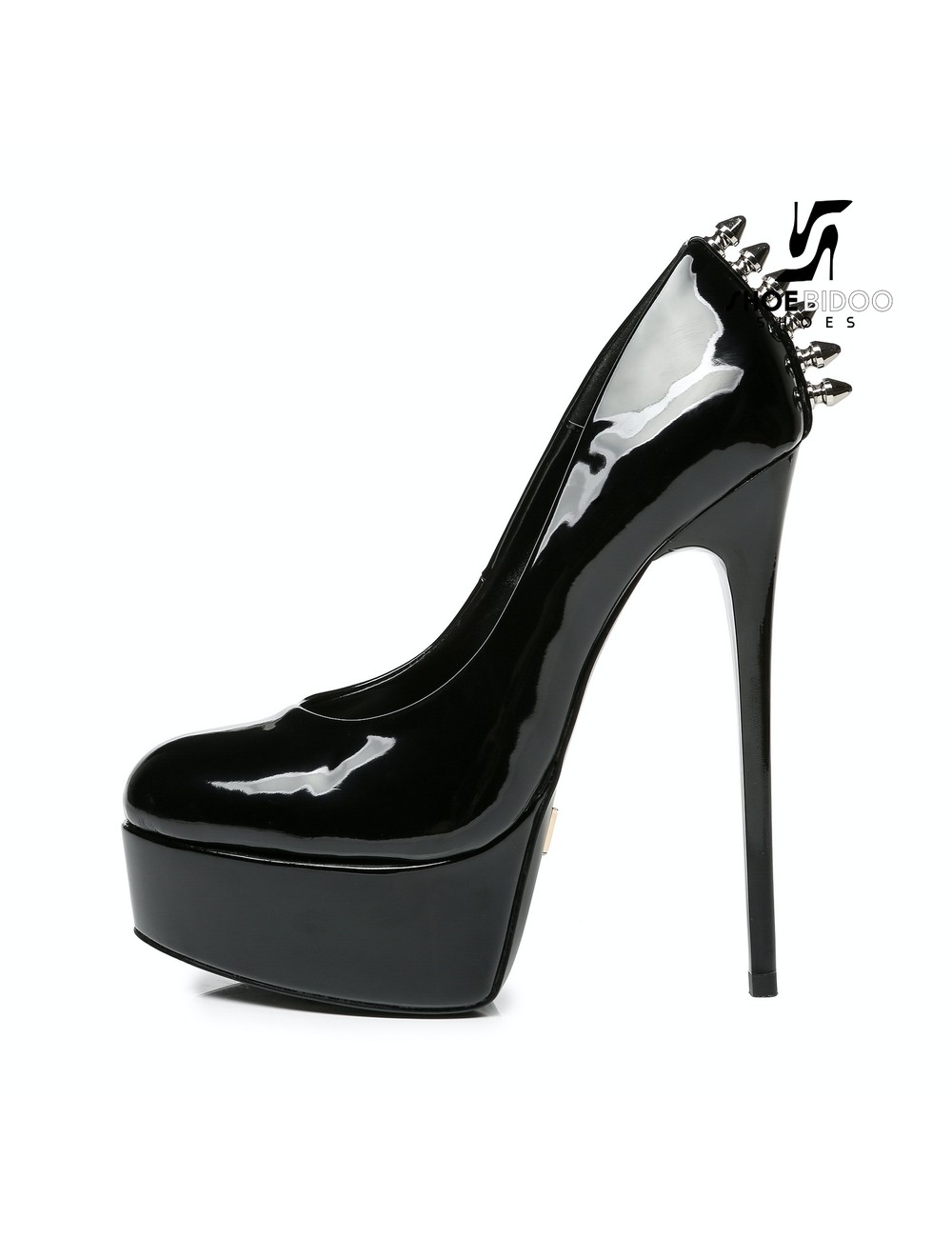 Giaro Zwarte Giaro BAD GIRL platform lakpumps met spikes