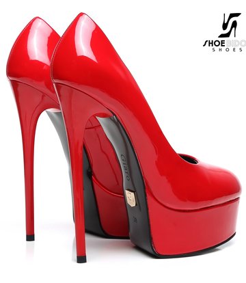 Giaro Red  shiny Giaro "Galana" platform pumps