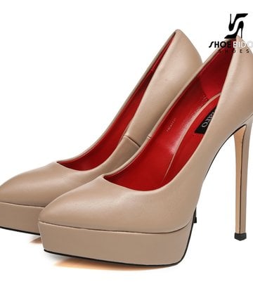 Giaro Giaro Platform Pumps SCANT in Taupe mit rotem Futter