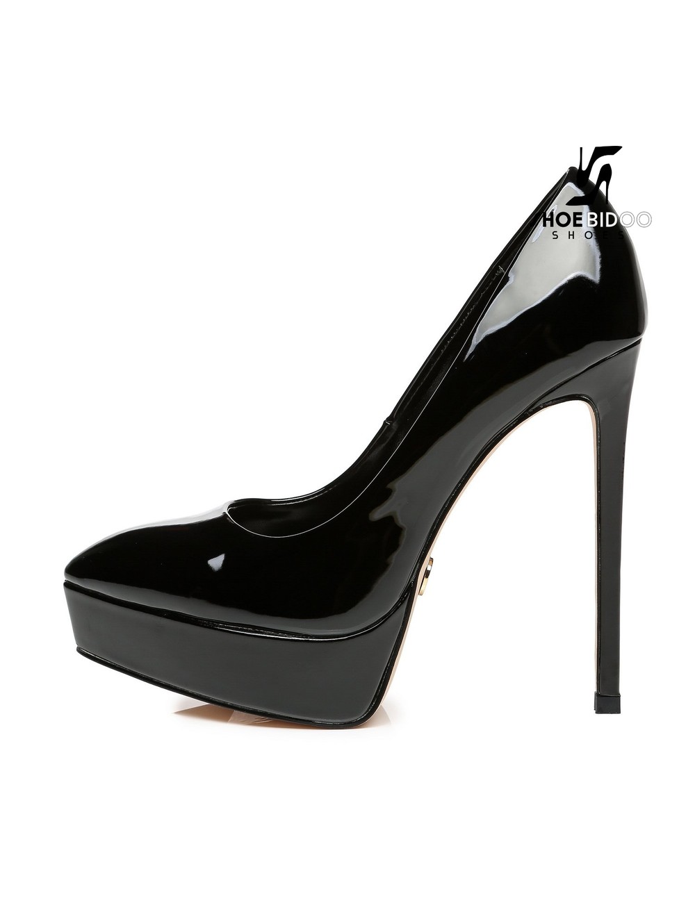 Giaro Platform pumps SCANT in black patent with 14cm heels - Shoebidoo ...