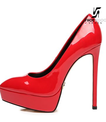 Giaro Giaro Platform pumps SCANT in red patent