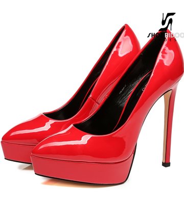 Giaro Giaro Platform pumps SCANT in rood lak