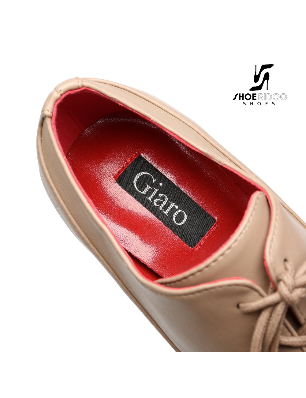 Giaro Giaro Platform Oxford Pumps SNUG in Taupe mit rotem Futter