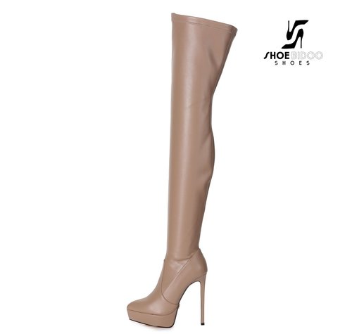 Giaro SPIRE | TAUPE | PLATTFORM THIGH BOOT