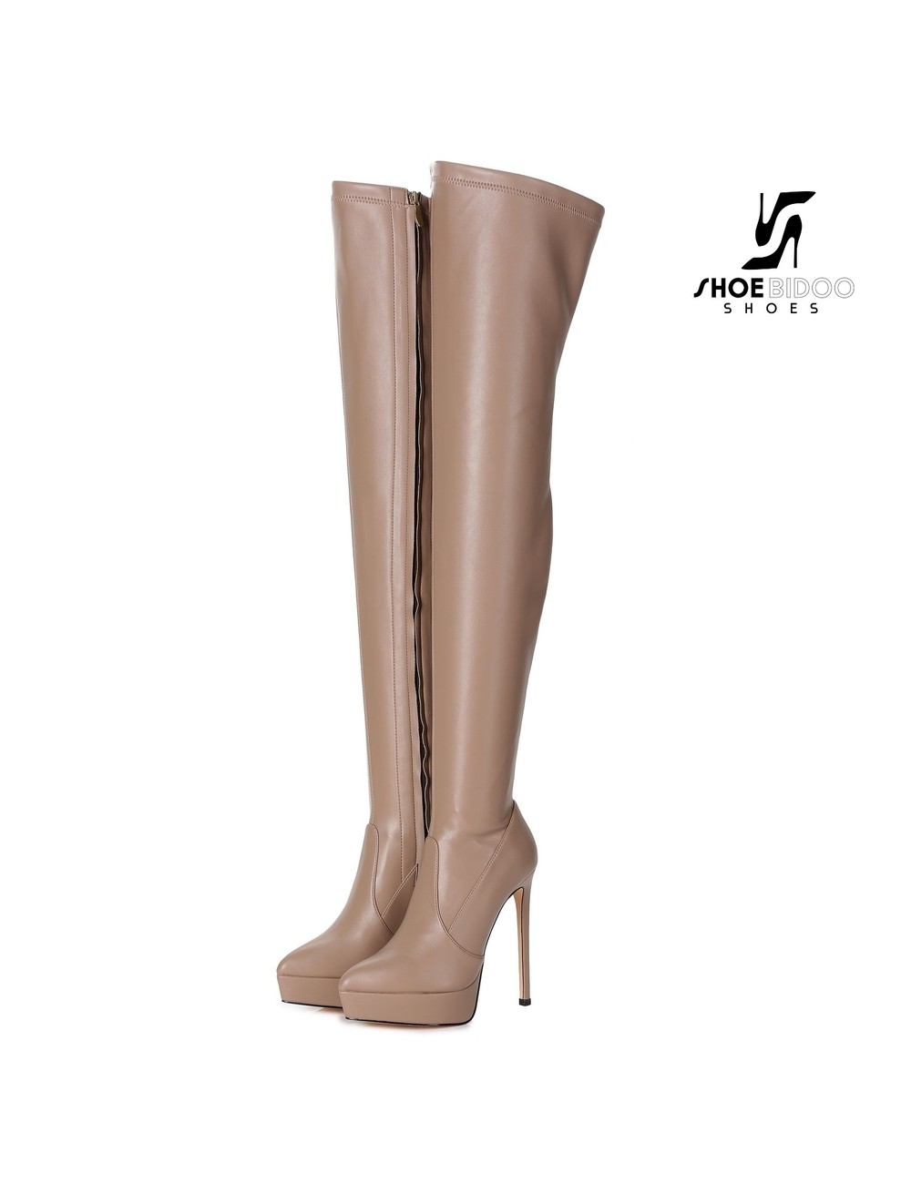 Giaro Giaro Platform thigh boots SPIRE in taupe