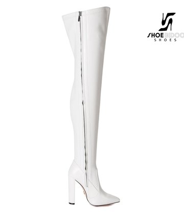 Giaro Giaro Oberschenkel Stiefel TRINKET in weiss Matte