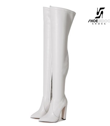 Giaro Giaro fashion thigh boots TRINKET in white matte